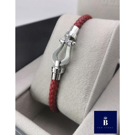 Bracelet Simili Cuir - Motif Acier Inoxydable