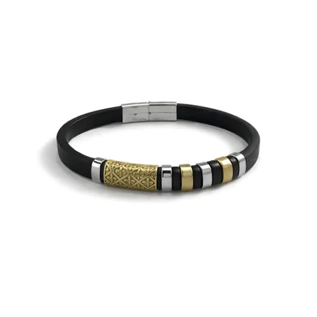 Bracelet Homme - Motif Et Fermoir Acier Inoxydable