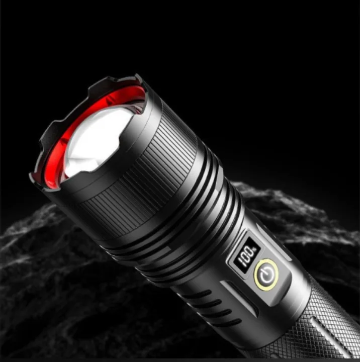 مصباح جيب LED أبيض SX-503 قابل لإعادة الشحن، مصباح يدوي عالي الطاقة 8000 لومن
