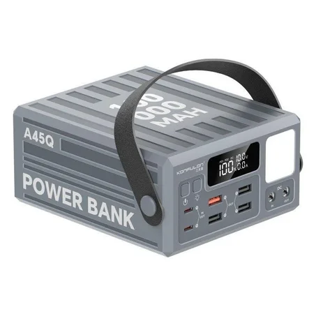 Power Bank KONFULON A45Q 100000mAh - شاحن متنقل بقوة 22.5W مع شاشة LCD و4 منافذ USB + Type-C PD20W