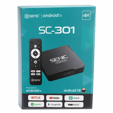 جهاز التلفزيون الرقمي Senic SC-301 بنظام أندرويد 14 + اشتراك Smart X2 لمدة 12 شهرًا