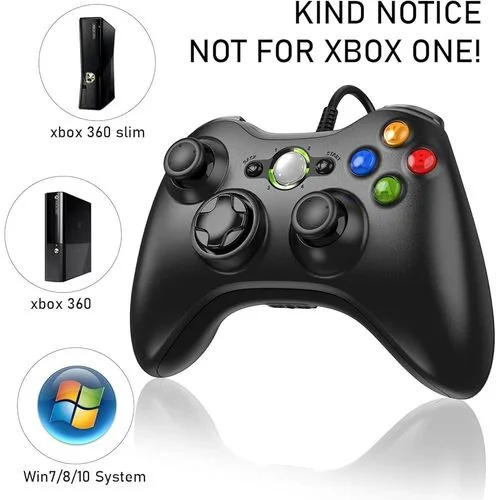 جهاز تحكم Xbox 360 سلكي – اتصال مستقر وأداء لا مثيل له مع أجهزة الألعاب وأجهزة الكمبيوتر التي تعمل بنظام Windows XP/7/8/10
