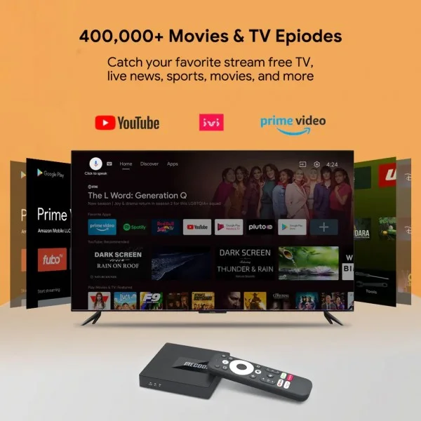 جهاز MECOOL KM7 TV Box - Android TV 2 جيجابايت/16 جيجابايت + اشتراك  4K UHD لمدة عام
