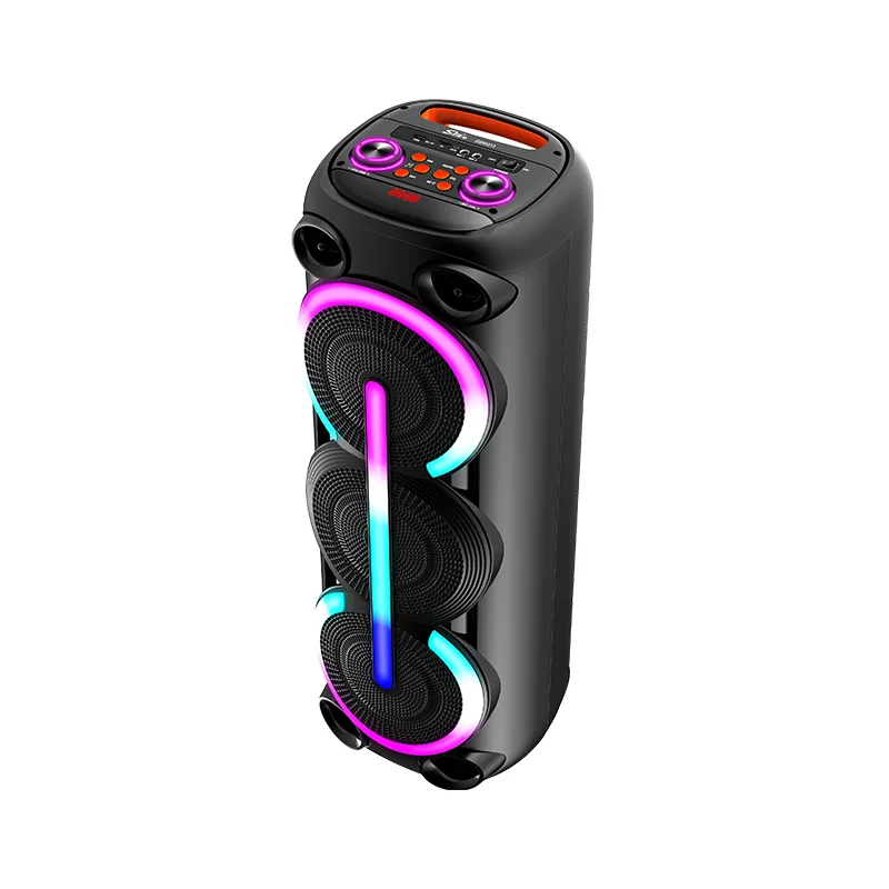 حدث إصدار من Original ZQS8313: مكبر صوت لاسلكي بتقنية البلوتوث مزود بثلاثة مكبرات صوت مقاس 8 بوصات وبطارية مدمجة قابلة لإعادة الشحن، ومكبر صوت محمول للاستخدام في الهواء الطلق والحفلات