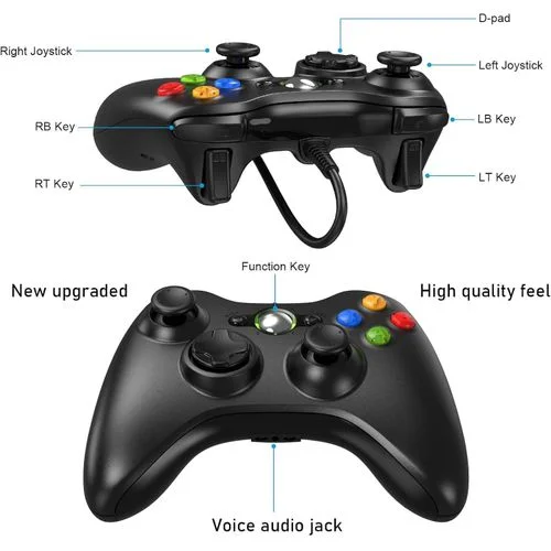 جهاز تحكم Xbox 360 سلكي – اتصال مستقر وأداء لا مثيل له مع أجهزة الألعاب وأجهزة الكمبيوتر التي تعمل بنظام Windows XP/7/8/10