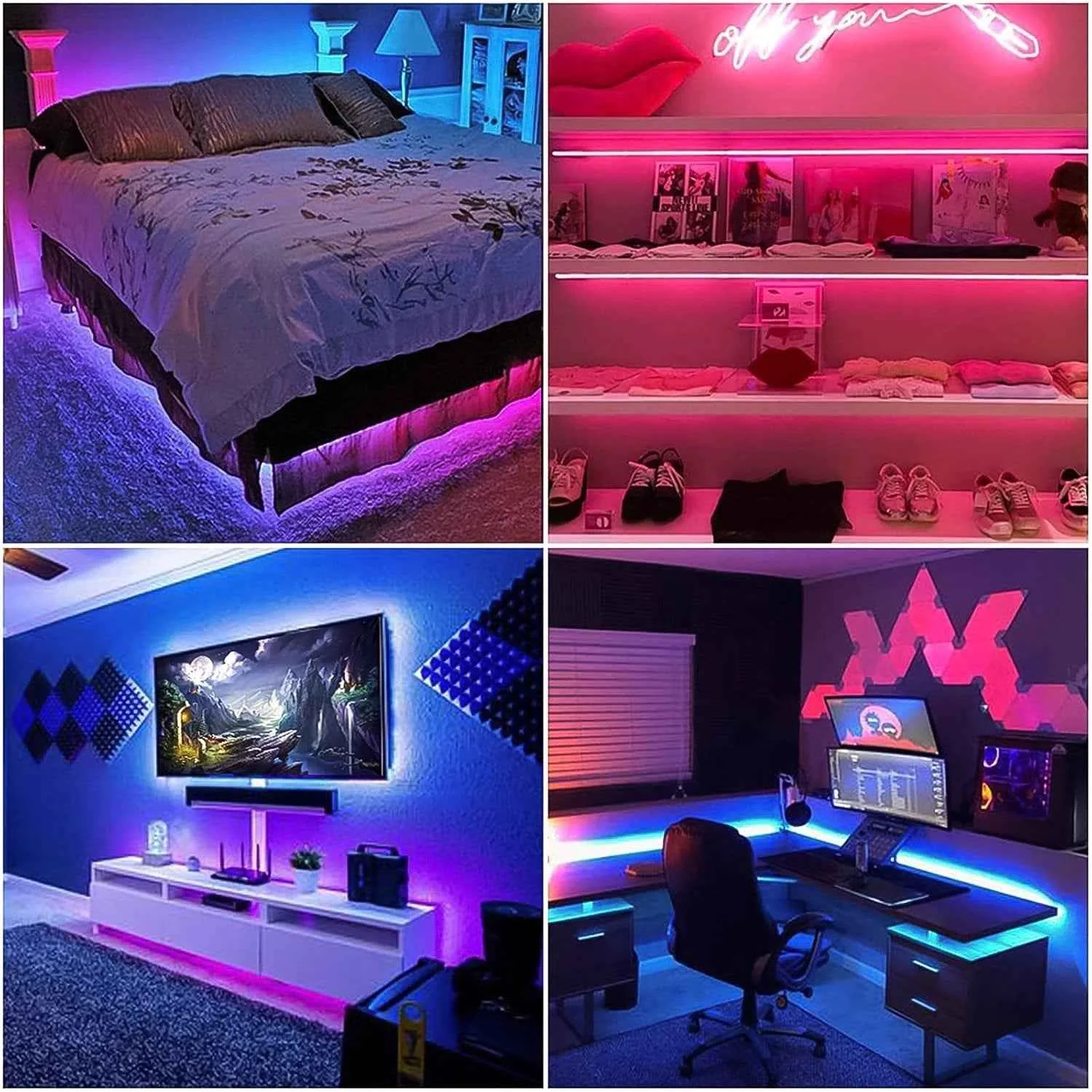 شريط LED RGB - مجموعة إضاءة جوية من 5M