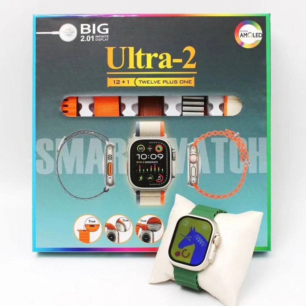 ساعة ذكية Smart Watch Ultra 2 (12+1) مع سماعات EarPods