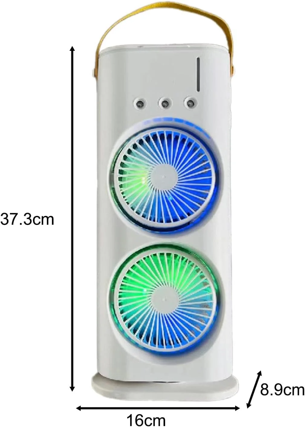 مروحة محمولة برذاذ مائي وإضاءة LED – صامتة وقابلة للشحن بريموت كنترول