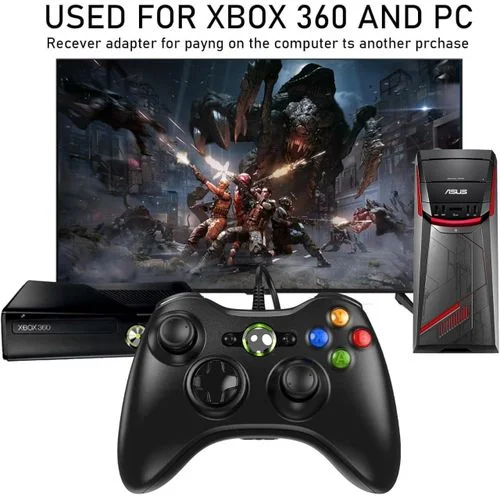 جهاز تحكم Xbox 360 سلكي – اتصال مستقر وأداء لا مثيل له مع أجهزة الألعاب وأجهزة الكمبيوتر التي تعمل بنظام Windows XP/7/8/10