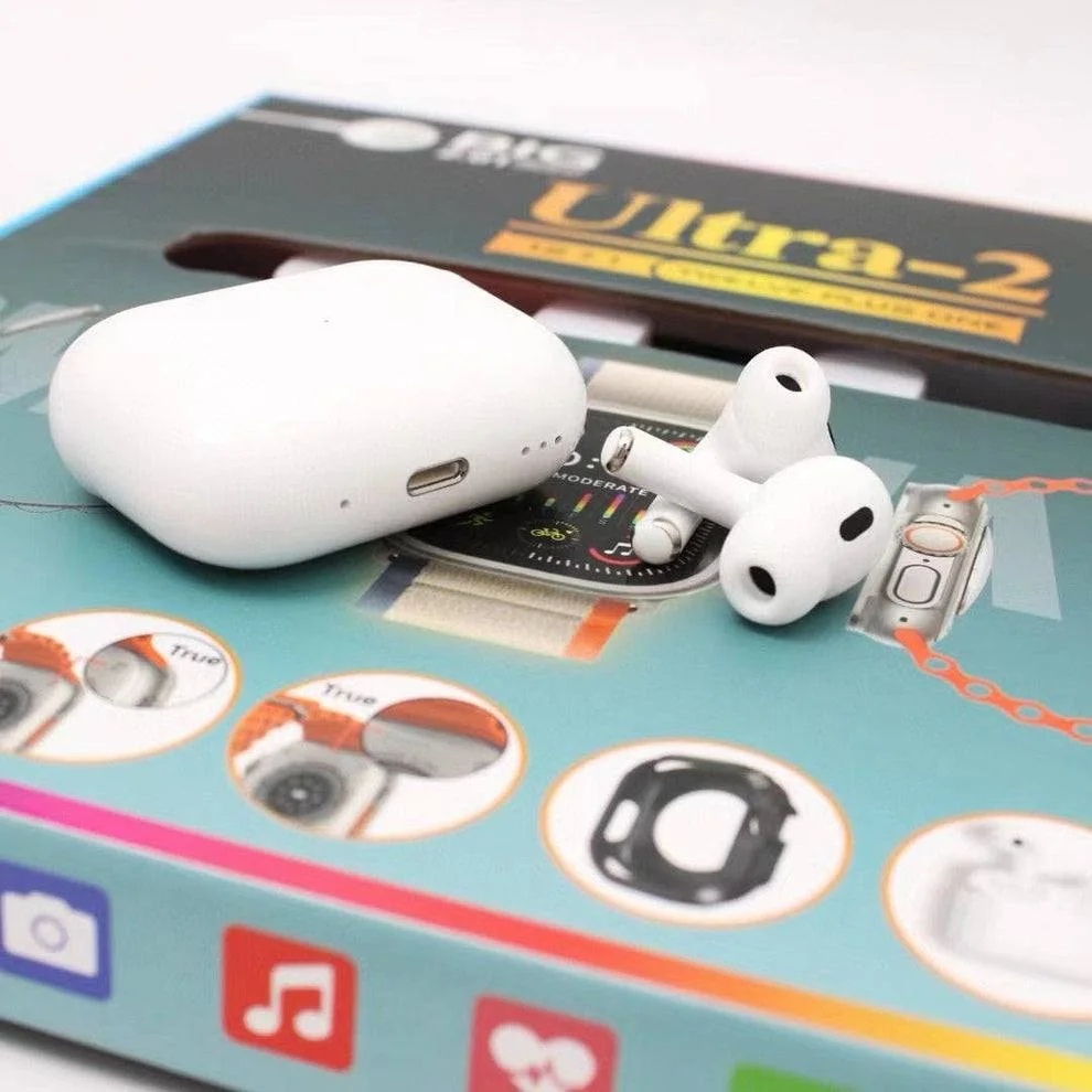 ساعة ذكية Smart Watch Ultra 2 (12+1) مع سماعات EarPods