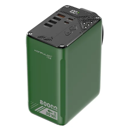 A49Qباور بانك 80000mAh شحن سريع PD 30W مع 5 منافذ وإضاءة LED – بطارية محمولة عملاقة للسفر والتخييم