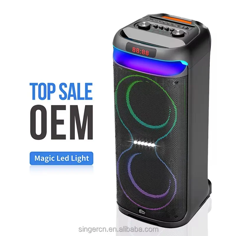 مكبر صوت Sing-e ZQS10220 بلوتوث 18000W مع إضاءة RGB وميكروفونين لاسلكيين – صوت قوي وباس عميق