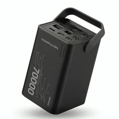 Konfulon PowerBank A66Q بسعة 70000mAh شحن سريع PD 30W مع 7 منافذ وإضاءة LED – بطارية محمولة فاخرة