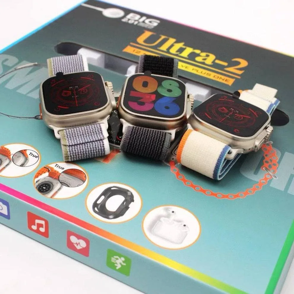 ساعة ذكية Smart Watch Ultra 2 (12+1) مع سماعات EarPods