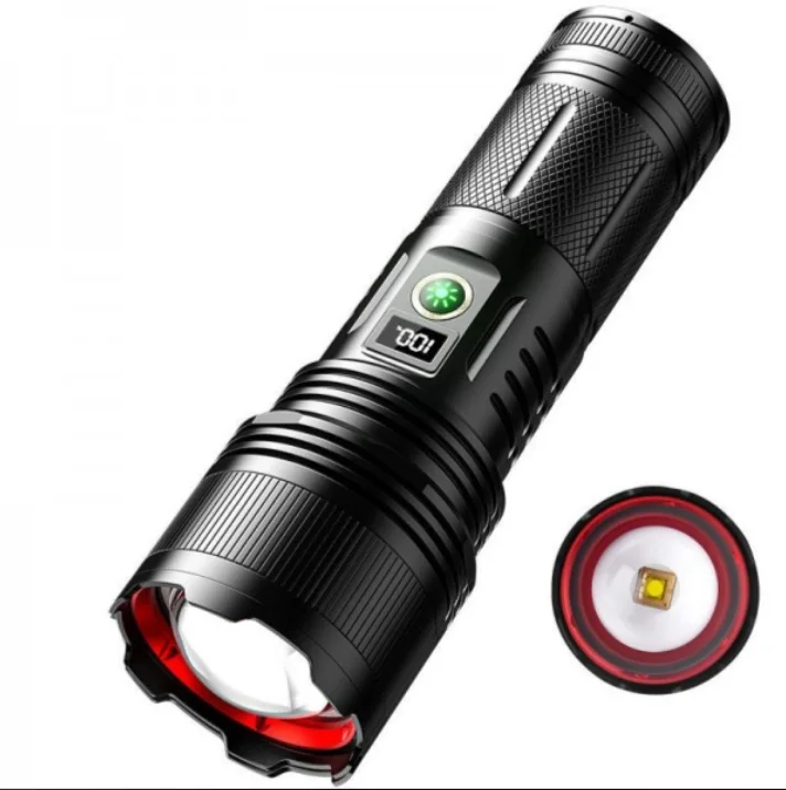 مصباح جيب LED أبيض SX-503 قابل لإعادة الشحن، مصباح يدوي عالي الطاقة 8000 لومن