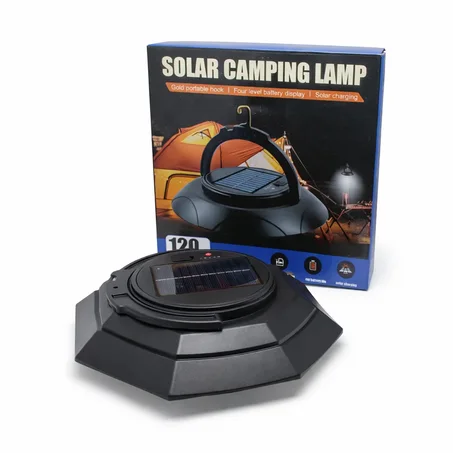 مصباح التخييم LED SMILING SAHRK LY8309، 5 أوضاع إضاءة ملونة، يعمل بالطاقة الشمسية، قابل لإعادة الشحن عبر منفذ USB-C، مقاوم للماء، .