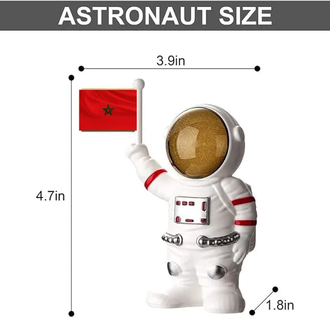 روبوت يعمل بالطاقة الشمسية مع علم يدوي  لديكورات لوحة قيادة السيارة
