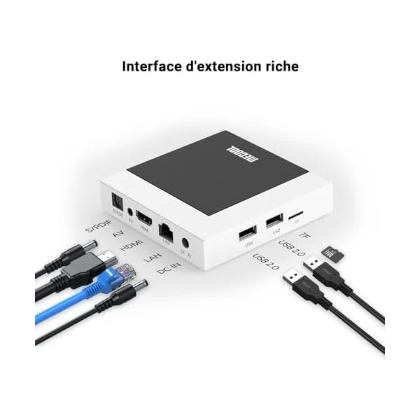 جهاز Mecool KM7 Plus TV Box - Google TV - 2 جيجابايت/16 جيجابايت + اشتراك لمدة عام في خدمة IP-TV بدقة 4K UHD - Netflix بدقة 4K