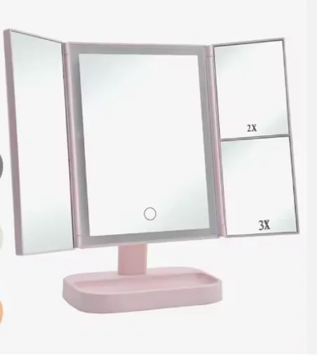 مرآة مكياج مضيئة قابلة للطي