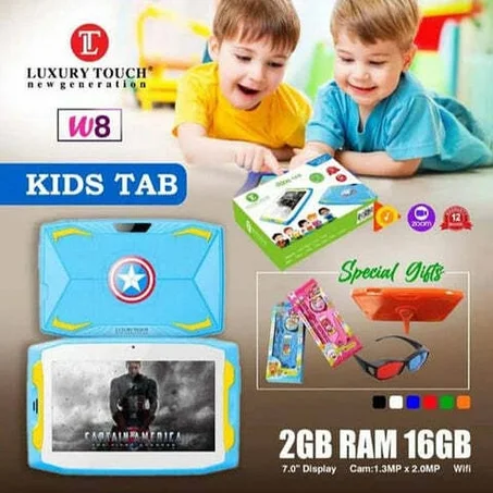 TAblette Educative  luxury W8 Enfant – 7.0 Pouces  » Avec Jeux Preinstalles Ecran Blinde – Blanc