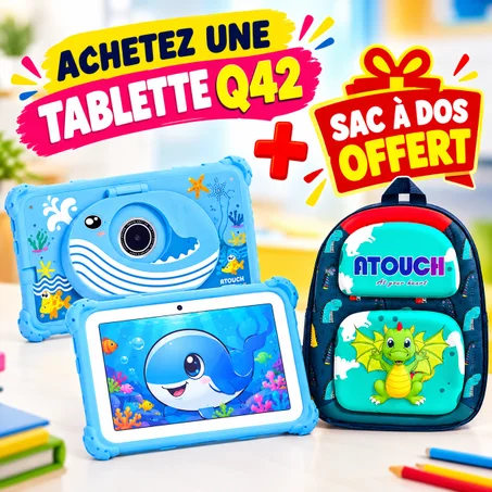 🌟 Tablette Enfant ATOUCH Q42 lite – Apprendre, Jouer et S’amuser ! 🎮📚