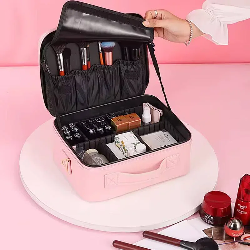 حقيبة مكياج بمرآة LED