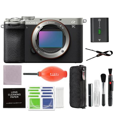 Sony Alpha 7C II Full-Frame Interchangeable Lens Camera (Silver) Bundle with Pixel Advanced Accessories | Sony a7C II