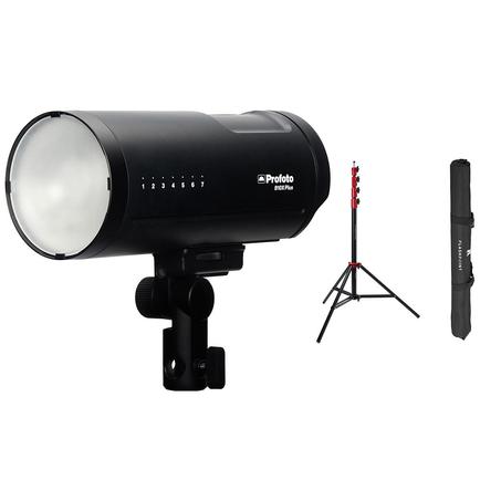 Profoto B10X Plus Off Camera Flash Head, Bundle with Flashpoint Pro Air-Cushioned Heavy-Duty Light Stand, Red/9.5'