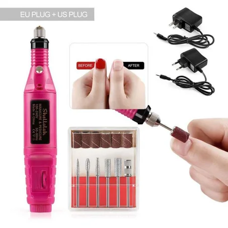 مجموعة أدوات حفر الأظافر الكهربائية المحمولة 6 في 1
