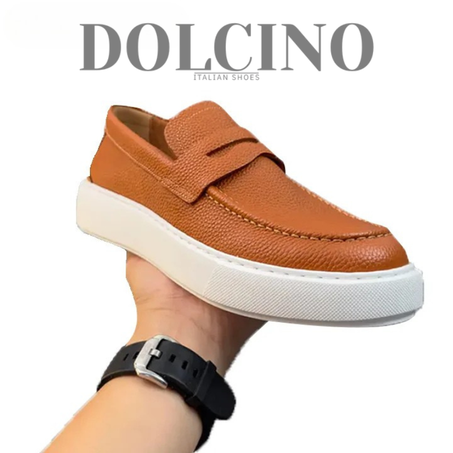 Mocassins Homme DOLCINO Milano - Cuir Italien Premium Semelle Blanche