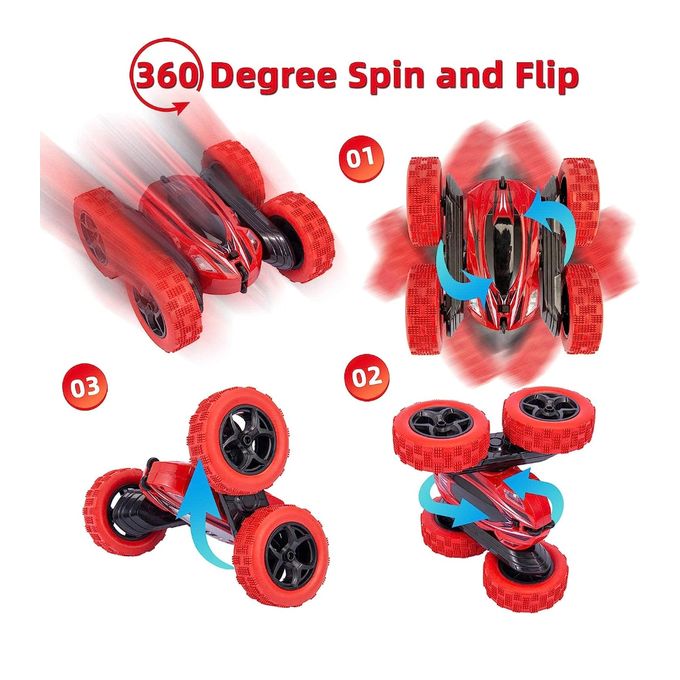 VOITURE TELECOMMANDEE A ROTATION 360 DEGRES DOUBLE FACE STUNT RACING