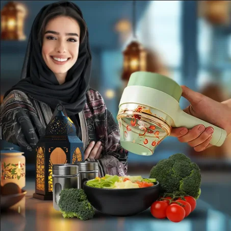 قطاعة خضروات كهربائية 4 في 1