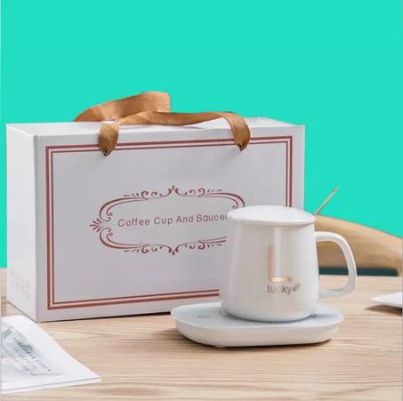 Smart Cup/Mug for Warming Drinks - White كوب ذكي لتسخين المشروبات - أبيض