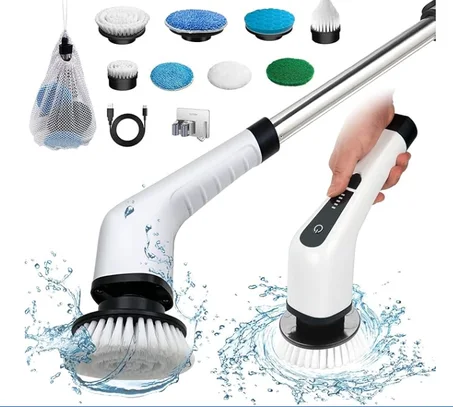فرشاة تنظيف كهربائية دوارة محمولة للمطبخ والحمام.