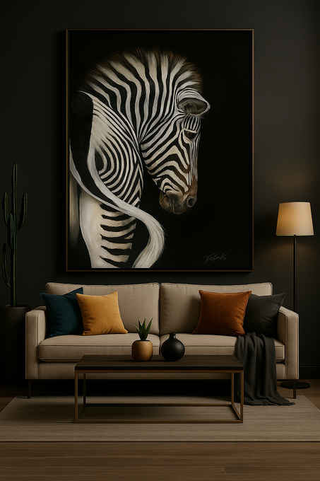 جمال الطبيعة بالأبيض و الكحل – لوحة الزّبرا