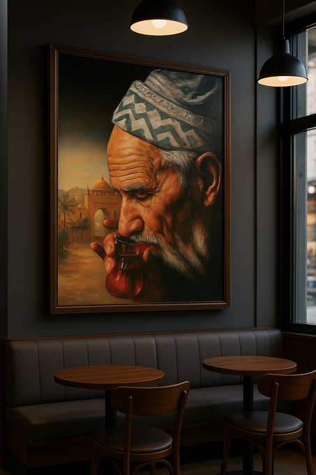 لحظة شاي وسط الأصالة المغربية 🍵👴