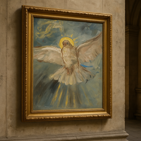 📸✨ الحمامة السماوية – تجلٍّ من النور والإيمان 🕊️🌟