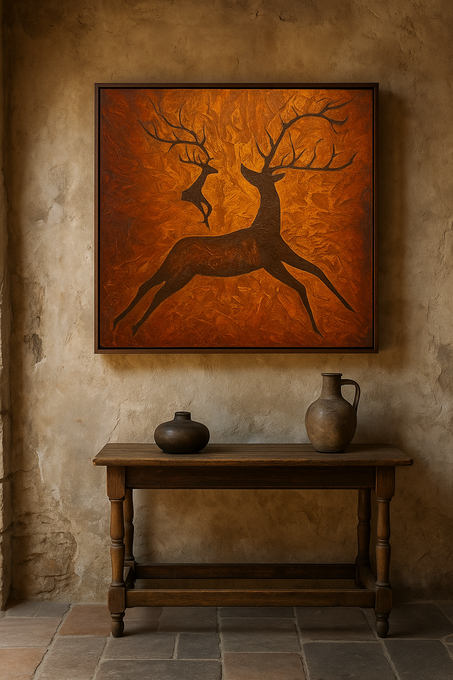 🎨 رقصة الغزلان في وهج الغروب 🦌🌅