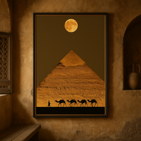 روعة الصحراء وأصالة الأهرامات 🐪🌕