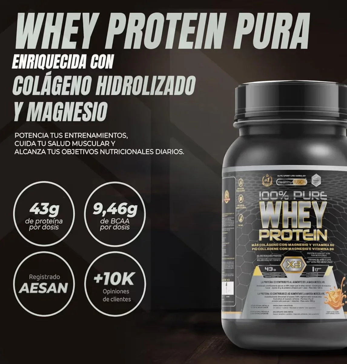Proteína de suero de leche Healthy Fusion 1 kg