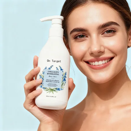 لوسيون الجسم لتفتيح البشرة وتنعيمها بعد التمرين يحتوي على حليب الماعز وحمض الجليكوليك والكولاجين