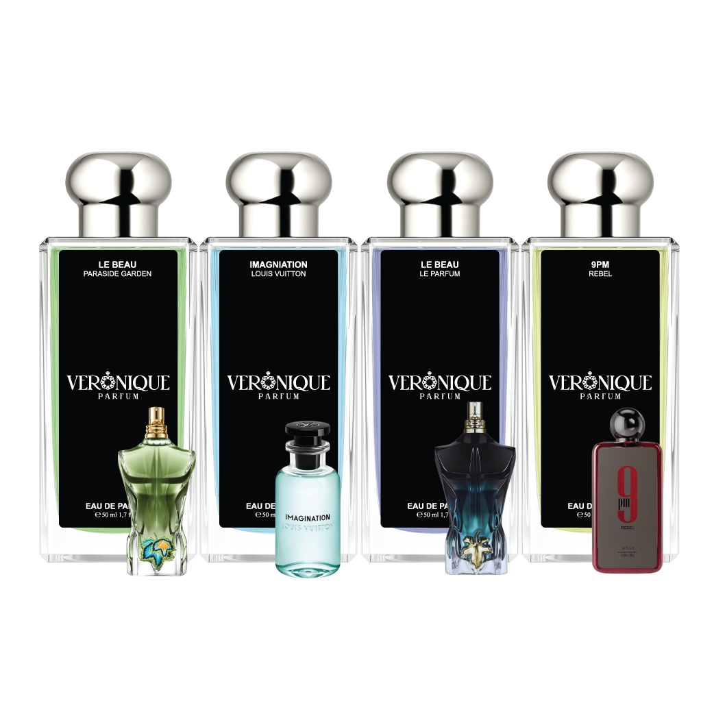 Pack 4 50ml PARADISE GARDEN, LV IMAGINATION, LE BEAU, 9PM REBEL