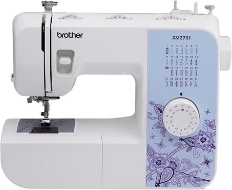 Máquina de coser Brother XM2701 liviana, con todas las funciones, con 27 puntos, función automática para hacer ojales en 1 paso, 6 pies de costura y DVD instructivo (idioma español no garanti