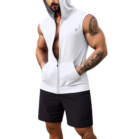 THE WOLFZ SLEEVELESS HOODIE ZIP ECLIPSE