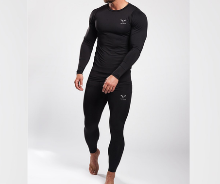 THE WOLFZ LONGSLEEVE & JOGGING COMPRESSION - BLACK