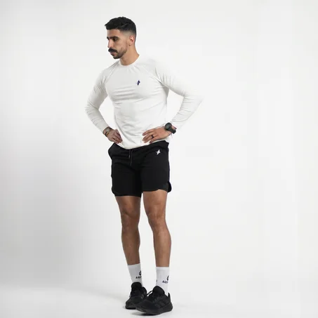 THE WOLFZ LONGSLEEVE  & SHORT  PERFORMANCE BLACK/WHITE