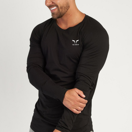 THE WOLFZ LONGSLEEVES FIT - BLACK