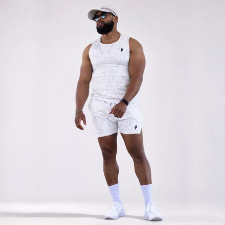 THE WOLFZ SLEEVELESS  & SHORT ARCTIC MARBLE EDITION