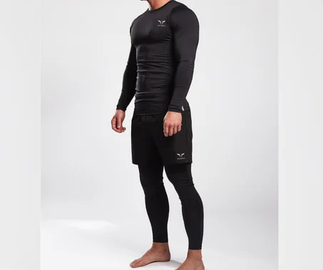 THE WOLFZ LONGSLEEVE & JOGGING & SHORT COMPRESSION - BLACK