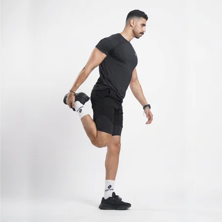 THE WOLFZ T-SHIRT  & SHORT  COMPRESSED BLACK